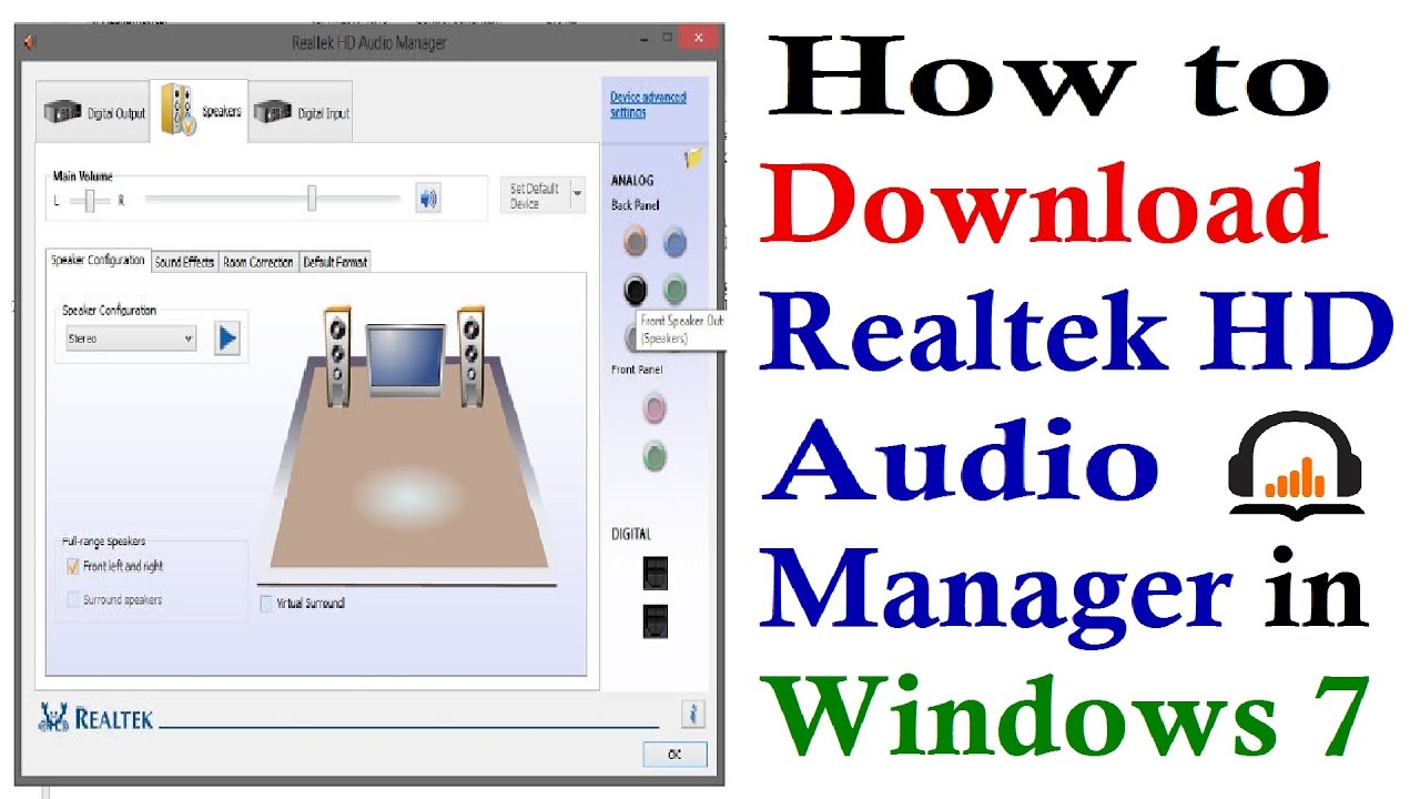 How to reset realtek hd audio manager